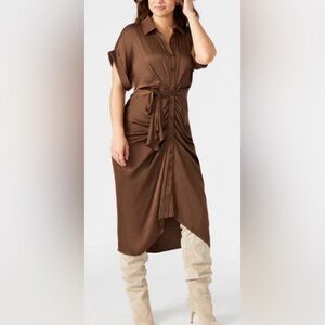Steve Madden Brown Tori Midi Dress